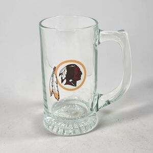 Washington Redskins NFL Glass Beer Mug Vintage Original Logo 12oz Collectible